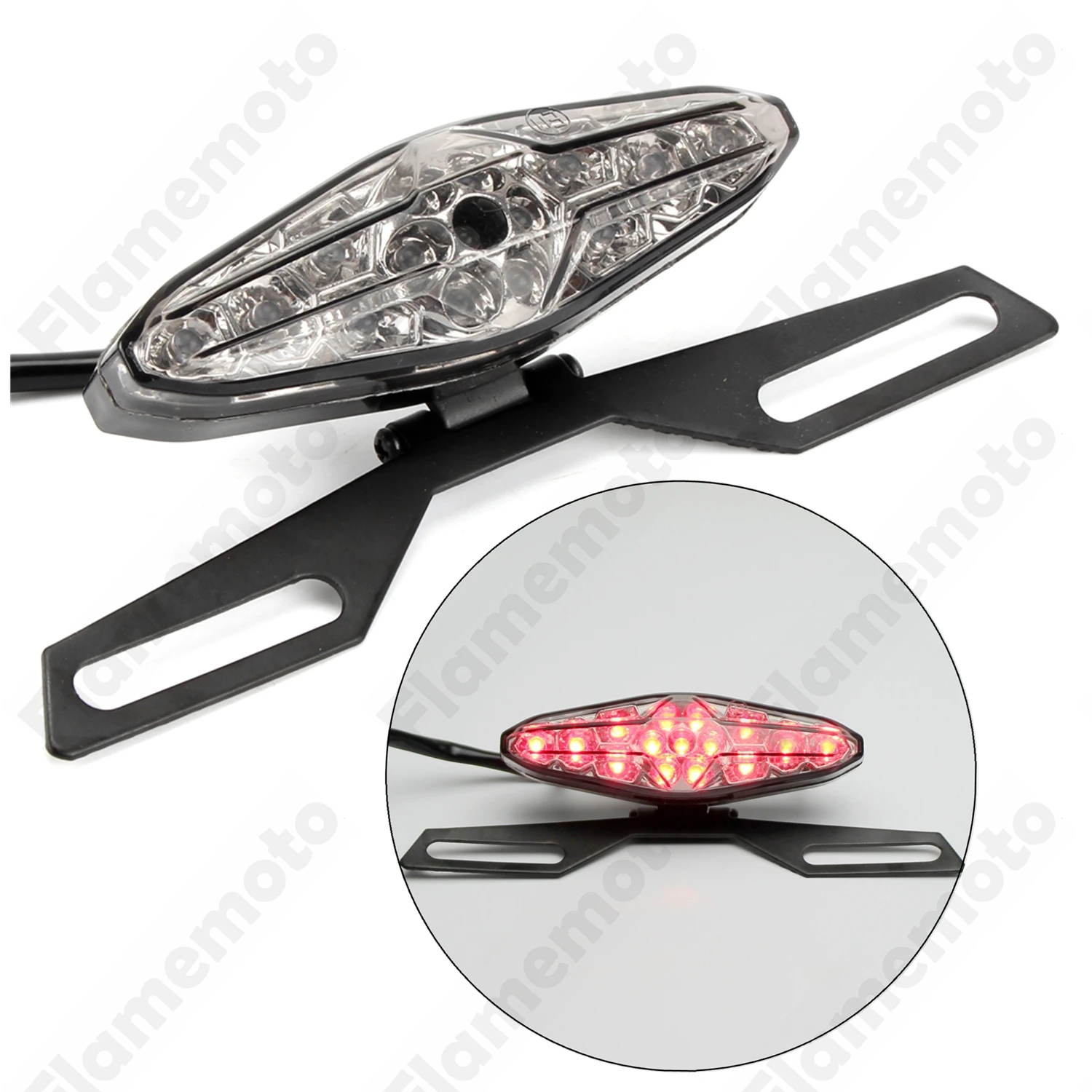 15 LED Motorcycle Parts Brake Tail Light License Plate Holder Red Lamplight Adjustable Folding Smoke Lenses
15 LED Motorcycle Parts Brake Tail Light License Plate Holder Red Lamplight Adjustable Folding Smoke Lenses