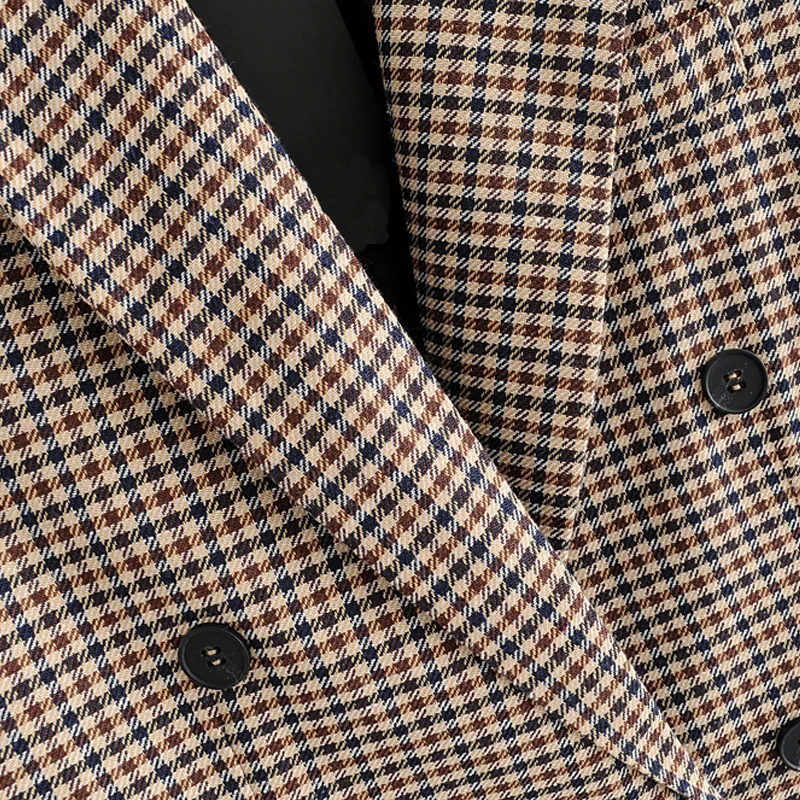 2019 Autunm women blazers and jackets suit casual plaid blazer button decorative suit coat
2019 Autunm women blazers and jackets suit casual plaid blazer button decorative suit coat