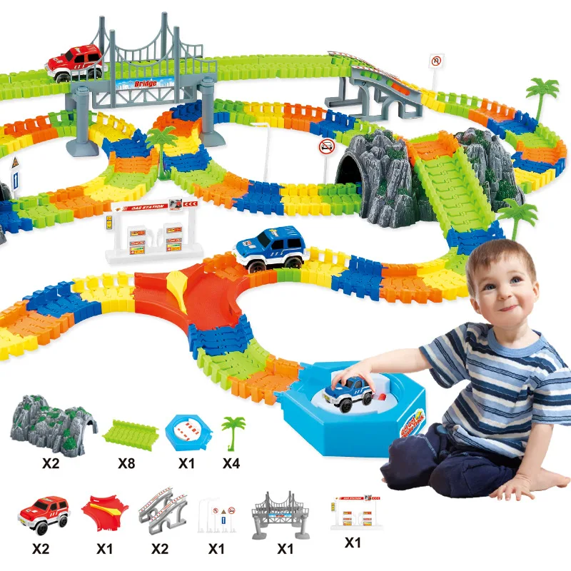 Magic Glow Track Set with LED Light Up Cars Luminous Flexible Railroad Glowing Race Track Electronics Car Toys for Children Boys
Magic Glow Track Set with LED Light Up Cars Luminous Flexible Railroad Glowing Race Track Electronics Car Toys for Children Boys
