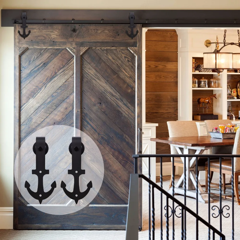 LWZH Vintage Style Strap Industrial Wheel Single Sliding Barn Wood Door Hardware Track Kit Anchor Shaped Roller for Single Door
LWZH Vintage Style Strap Industrial Wheel Single Sliding Barn Wood Door Hardware Track Kit Anchor Shaped Roller for Single Door