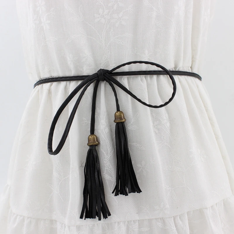 Women Dress Strap Thin PU Leather Belt Tassel Fringe Chain Belts for Women Red Brown Black White Yellow Waist Belts
Women Dress Strap Thin PU Leather Belt Tassel Fringe Chain Belts for Women Red Brown Black White Yellow Waist Belts