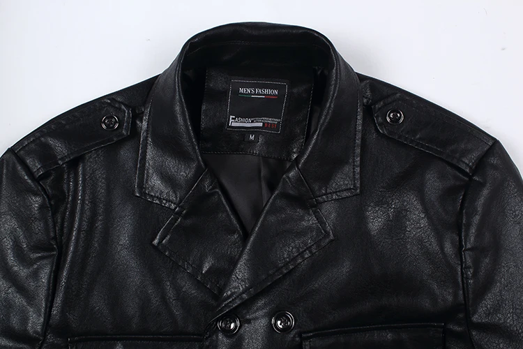 Mens casual jacket faux leather coats black nice quality size M-5XL drop shipping notch collar patch pocket double breasted
Mens casual jacket faux leather coats black nice quality size M-5XL drop shipping notch collar patch pocket double breasted