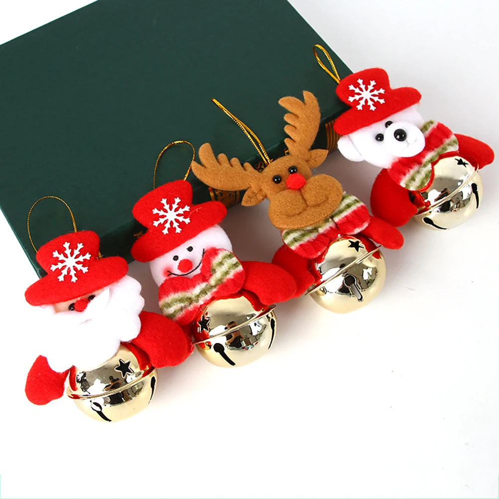 1 Pc Christmas Bells Decoration Tree Ornaments Snowman/Santa Claus/Bear/Elk(Color Random) As Shown | Дом и сад