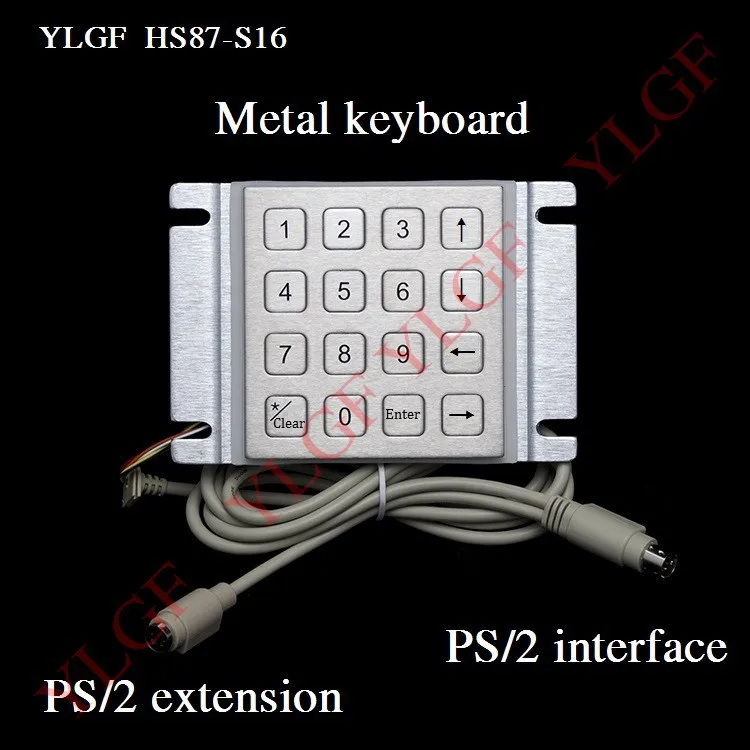 

Metal Keyboard Up Down Left Right Ps 2 Interface Ylgf 16 Key Waterproof Ip65 Dust Anti Violence Stainless Steel Ring