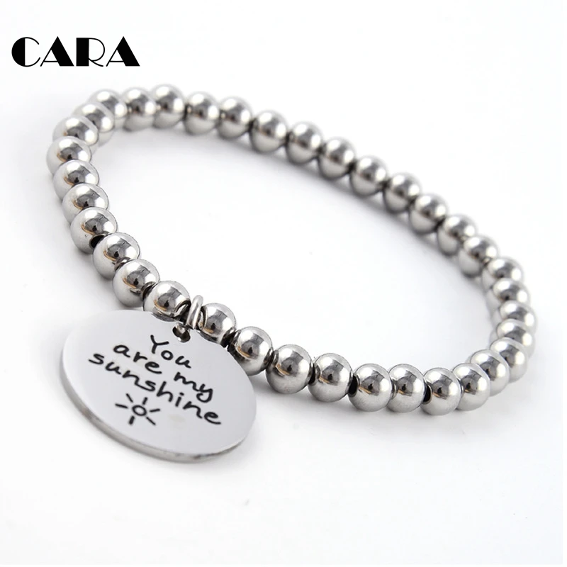 2019 new arrival 6mm 316L Stainless steel women beads bracelet men's trendy pendant letters bracelet for birthday CALA0001
2019 new arrival 6mm 316L Stainless steel women beads bracelet men's trendy pendant letters bracelet for birthday CALA0001