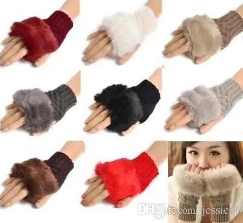 Women girl mom Christmas gift party favors Knitted Faux Rabbit Fur Fingerless gloves Winter Warmer outdoor Mittens event supply
Women girl mom Christmas gift party favors Knitted Faux Rabbit Fur Fingerless gloves Winter Warmer outdoor Mittens event supply