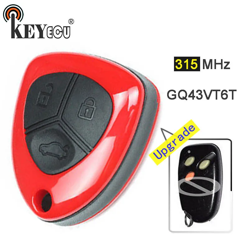 KEYECU 315 МГц GQ43VT6T Модернизированный 3 кнопки дистанционного ключа брелок для Mitsubishi