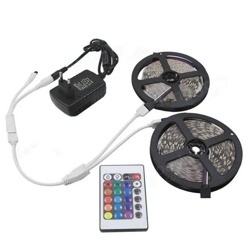 10M SMD 3528 Waterproof Dimmable RGB 600 LED Strip Light + 24 Key IR Remote + Cable Connect +EU/US Plug Adapter DC12V
10M SMD 3528 Waterproof Dimmable RGB 600 LED Strip Light + 24 Key IR Remote + Cable Connect +EU/US Plug Adapter DC12V
