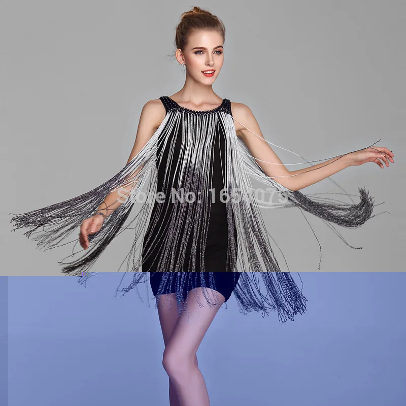 Latin dance dress women stage tassels performances latin Modern performance ballroom | Тематическая одежда и униформа