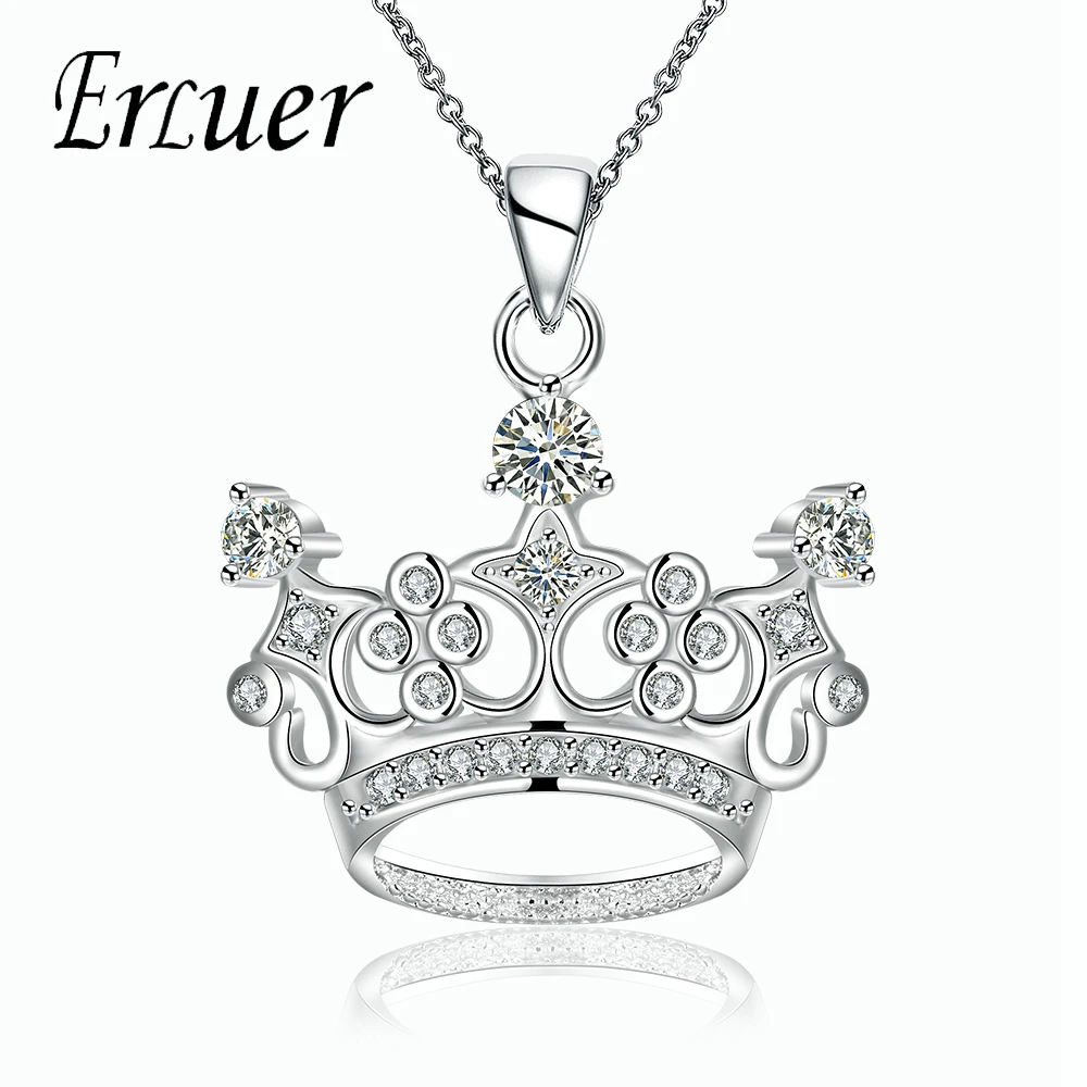 ARUEL Queen King ожерелье с австрийскими кристаллами и короной Европейское серебряное