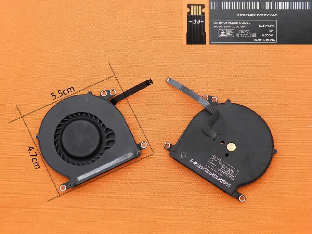 New Laptop Cooling Fan for APPLE Macbook Air A1370 11"(Original) P/N MG50050V1-CO1C-S9A KDB05105HC-HM04 CPU Cooler Radiator
New Laptop Cooling Fan for APPLE Macbook Air A1370 11"(Original) P/N MG50050V1-CO1C-S9A KDB05105HC-HM04 CPU Cooler Radiator