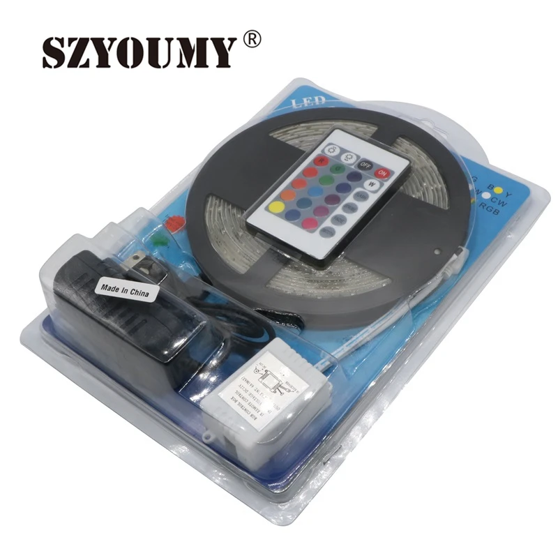 5M RGB Led Strip SMD 3528 WaterproofLED Strip Light 60 Leds/ M+ 24 Keys IR Remote Controller + DC 12V Power Adapter
5M RGB Led Strip SMD 3528 WaterproofLED Strip Light 60 Leds/ M+ 24 Keys IR Remote Controller + DC 12V Power Adapter