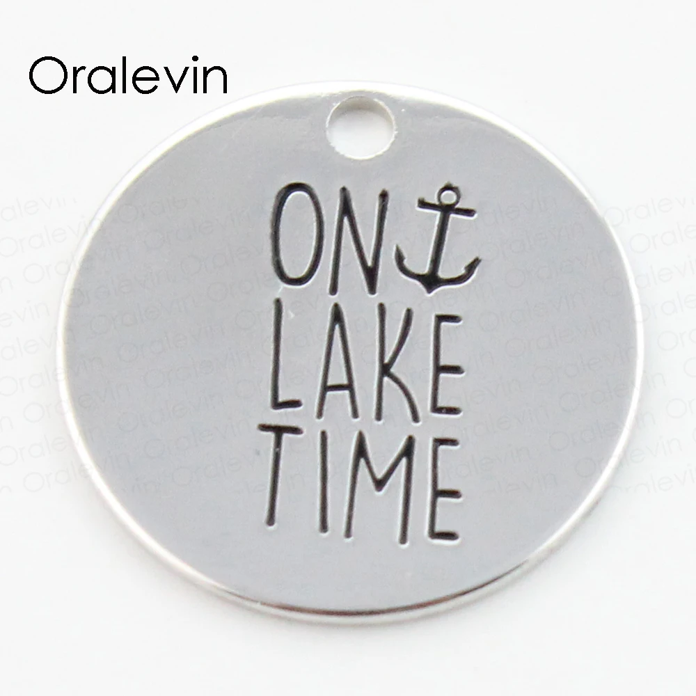 Wholesale Silver ON LAKE TIME 22 MM Disc Pendant for DIY Jewelry 10Pcs/lot, #LN215P
Wholesale Silver ON LAKE TIME 22 MM Disc Pendant for DIY Jewelry 10Pcs/lot, #LN215P