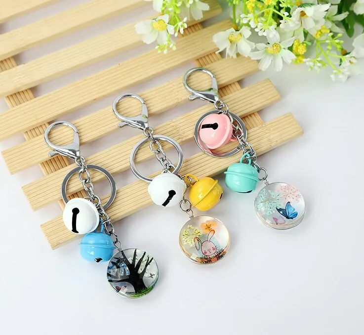 Cute anime bunny Glass ball key chain Natural plant flower keychain Gift for girl Multiple color bells stainless steel jewelry
Cute anime bunny Glass ball key chain Natural plant flower keychain Gift for girl Multiple color bells stainless steel jewelry