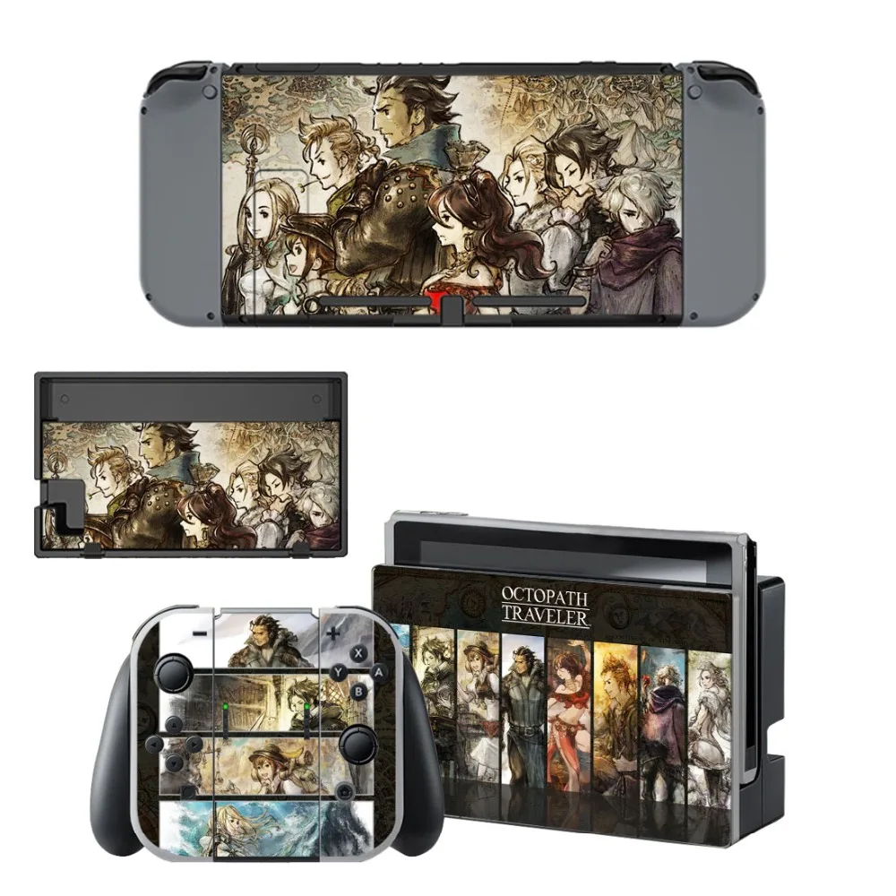Octopath Traveler Decal Vinyl Skin Sticker for Nintendo Switch NS Console + Controller Stand Holder Protective | Электроника