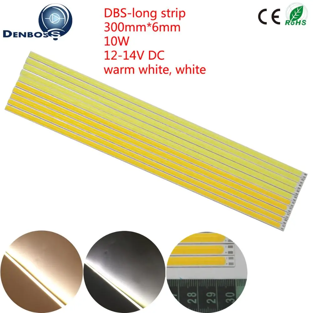 Светодиодная лента COB 10 шт. 300x6 мм Вт 12 В постоянного тока|led cob strip|cob stripled |