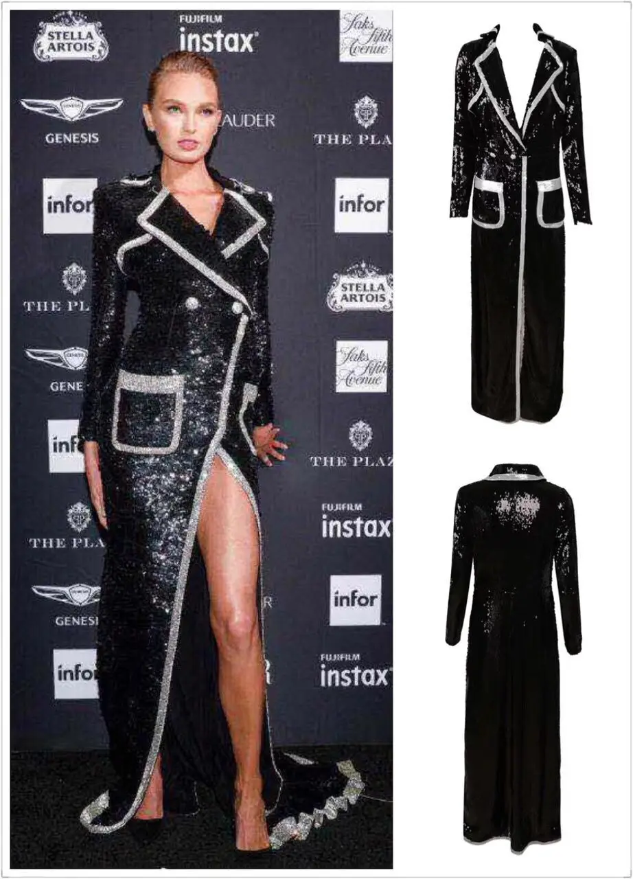 High Quality Celebrity Black Long Sleeve Open Fork Long Dress Cocktail Party Dress
High Quality Celebrity Black Long Sleeve Open Fork Long Dress Cocktail Party Dress