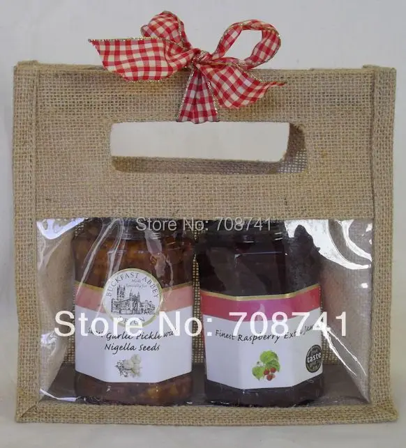 T072,Free Shipping,100pcs/lot,20X20X9cm,Two 2 bottles Jute Jar Bag with Clear Window,Die Cut Handle,No Divider,Custom Accept
T072,Free Shipping,100pcs/lot,20X20X9cm,Two 2 bottles Jute Jar Bag with Clear Window,Die Cut Handle,No Divider,Custom Accept