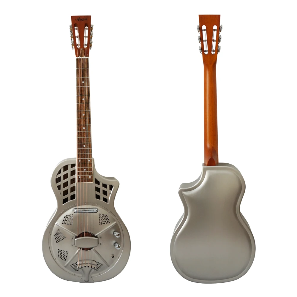 Aiersi Brand Cutway Parlour size Vintage distressed finish Bell Brass Electric Resonator Guitar TRG-10CME
Aiersi Brand Cutway Parlour size Vintage distressed finish Bell Brass Electric Resonator Guitar TRG-10CME