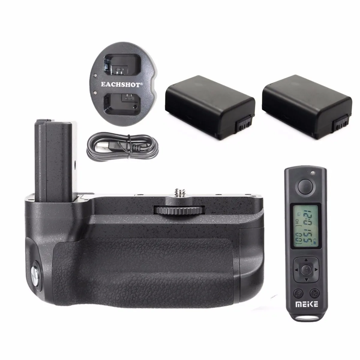 Беспроводная батарейка Meike MK-A6300 Pro 2,4G для Sony A6300 + 2 * NP-FW50 батареи + двойное зарядное устройство
Беспроводная батарейка Meike MK-A6300 Pro 2,4G для Sony A6300 + 2 * NP-FW50 батареи + двойное зарядное устройство