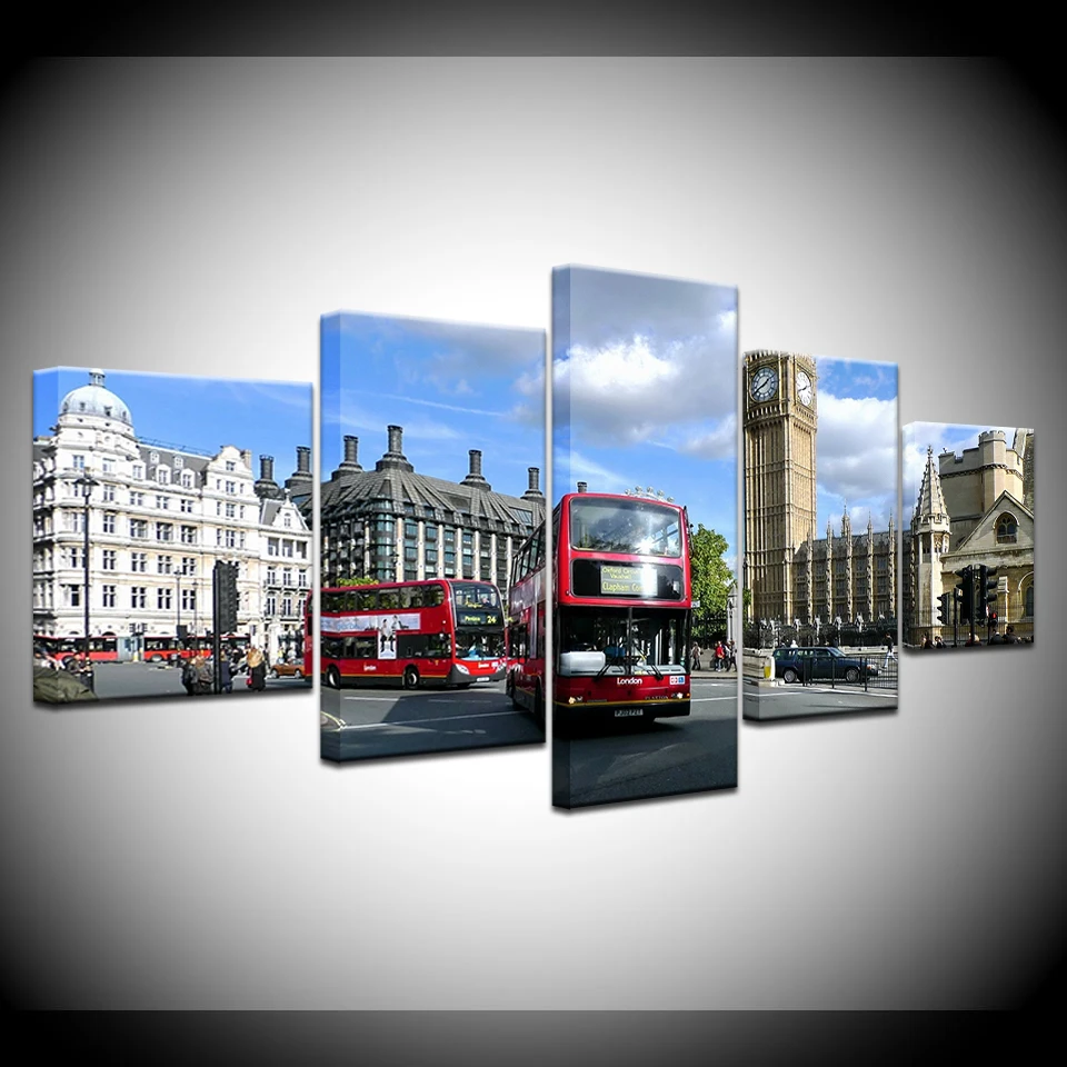 5 Panel Wall Art Canvas Print London Bus City Landscape Painting for Living Room home decor Framed Picture Artwork
5 Panel Wall Art Canvas Print London Bus City Landscape Painting for Living Room home decor Framed Picture Artwork