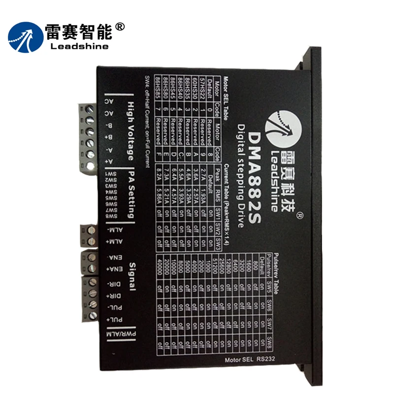 Original Leadshine 2-phase stepper driver DMA882S work 20-75VAC/30-100VDC 8.2A hybrid stepper motor driver
Original Leadshine 2-phase stepper driver DMA882S work 20-75VAC/30-100VDC 8.2A hybrid stepper motor driver