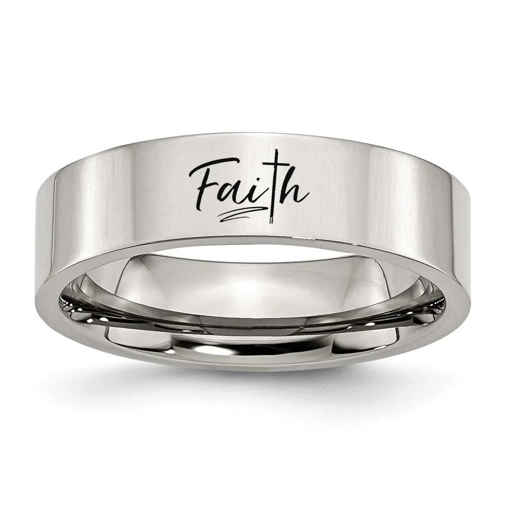 8mm / 6mm DropShipping Engraved Artistic Faith Cross Titanium Steel Rings for Men Women Wedding Anniversary Christmas Gift
8mm / 6mm DropShipping Engraved Artistic Faith Cross Titanium Steel Rings for Men Women Wedding Anniversary Christmas Gift