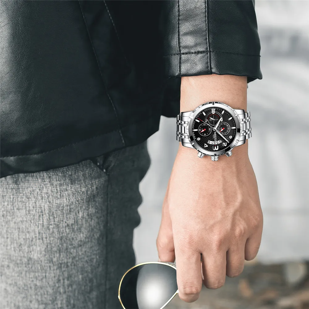 NIBOSI Chronograph Mens Watches Top Brand Luxury 2019 Sport Military Watch Men Waterproof Stainless Steel Quartz Watch Men Clock
NIBOSI Chronograph Mens Watches Top Brand Luxury 2019 Sport Military Watch Men Waterproof Stainless Steel Quartz Watch Men Clock