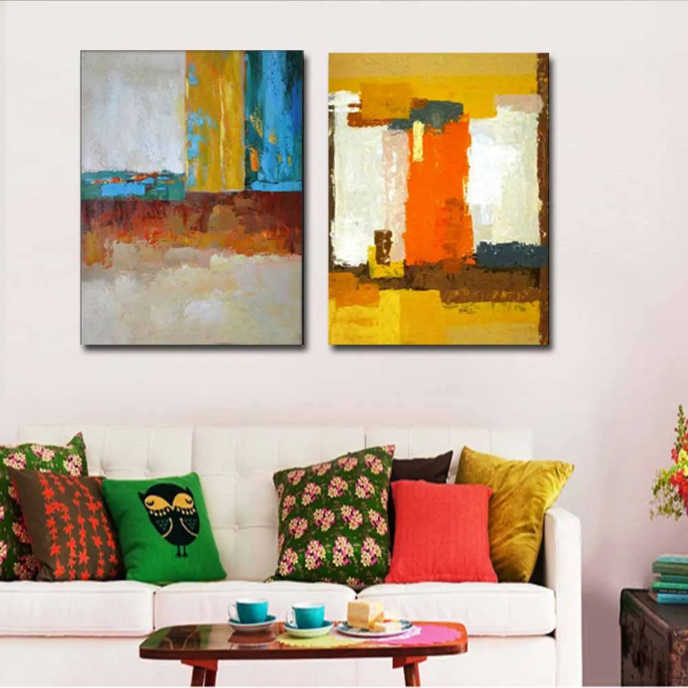 Modern Abstract Art Handmade Double Panels Color Canvas Oil Painting Yellow Abstract Wall Picture Living Room Home Wall Decor
Modern Abstract Art Handmade Double Panels Color Canvas Oil Painting Yellow Abstract Wall Picture Living Room Home Wall Decor
