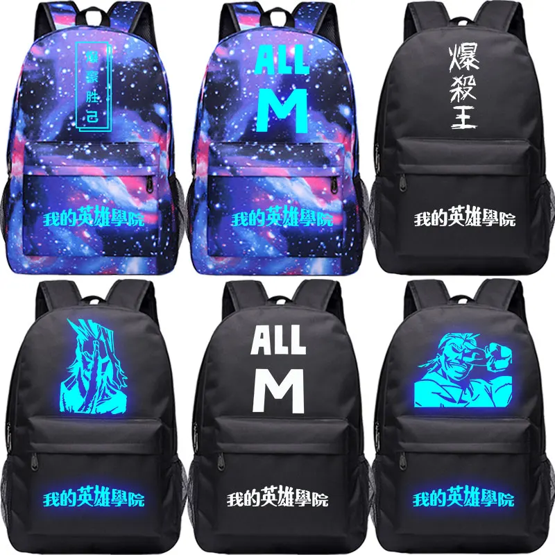 High-Q Anime My Hero Academia Backpacks Cartoon Luminous Backpack Colorful Soild Laptop School Travel Bags
High-Q Anime My Hero Academia Backpacks Cartoon Luminous Backpack Colorful Soild Laptop School Travel Bags