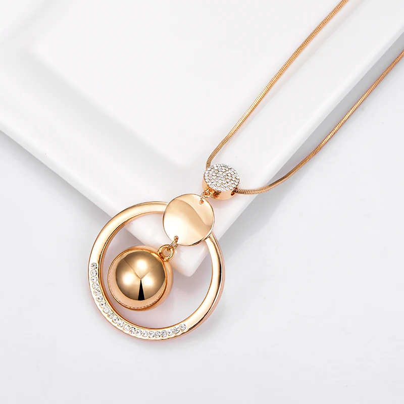Gold Ball Circles Pendants Necklace European Personality Elegant Long Necklace For Women Collares Mujer Jewelry Gifts New
Gold Ball Circles Pendants Necklace European Personality Elegant Long Necklace For Women Collares Mujer Jewelry Gifts New