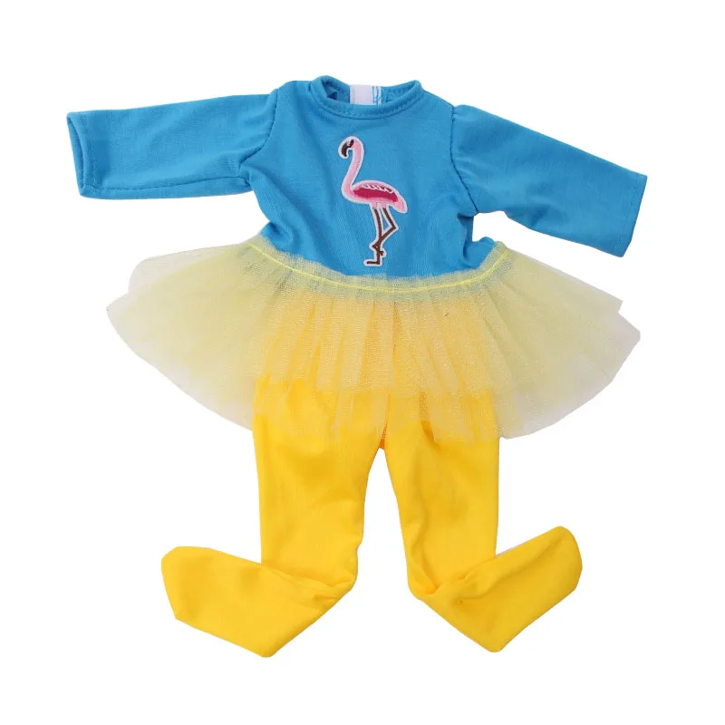18 inch Girls doll clothes Lovely crane design dress + silk socks American new born dress Baby toys fit 43 cm baby c726 
18 inch Girls doll clothes Lovely crane design dress + silk socks American new born dress Baby toys fit 43 cm baby c726