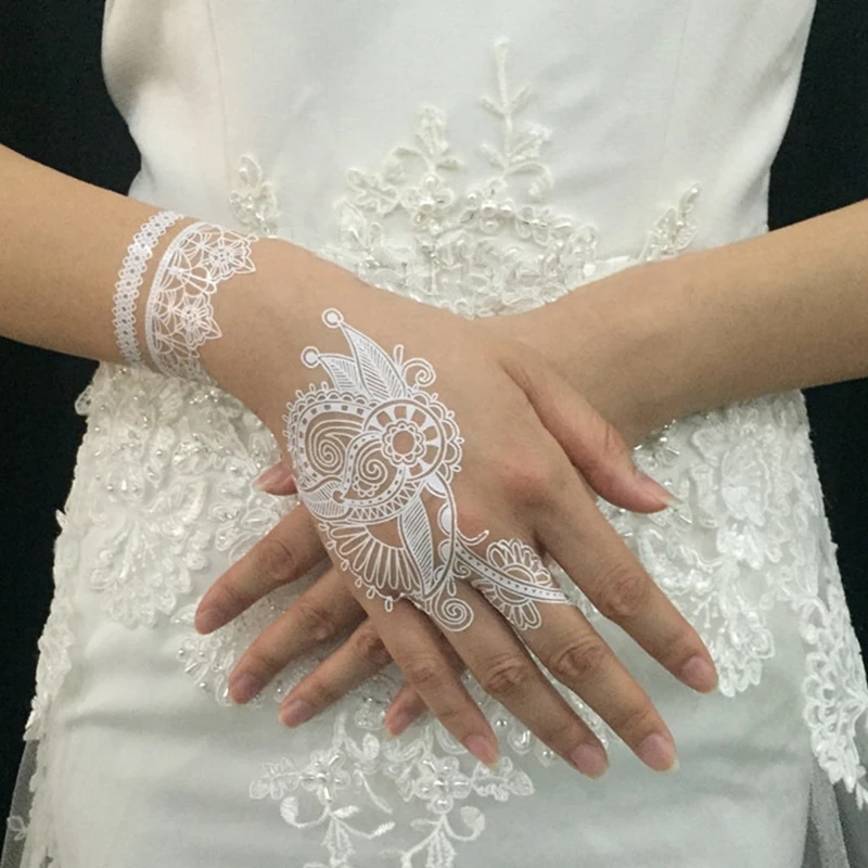 1 Piece White Henna Lace Tattoo Stickers ,Flower Henna White Wedding Temporary Waterproof Tattoos Design Sticker Jewelry Art
1 Piece White Henna Lace Tattoo Stickers ,Flower Henna White Wedding Temporary Waterproof Tattoos Design Sticker Jewelry Art