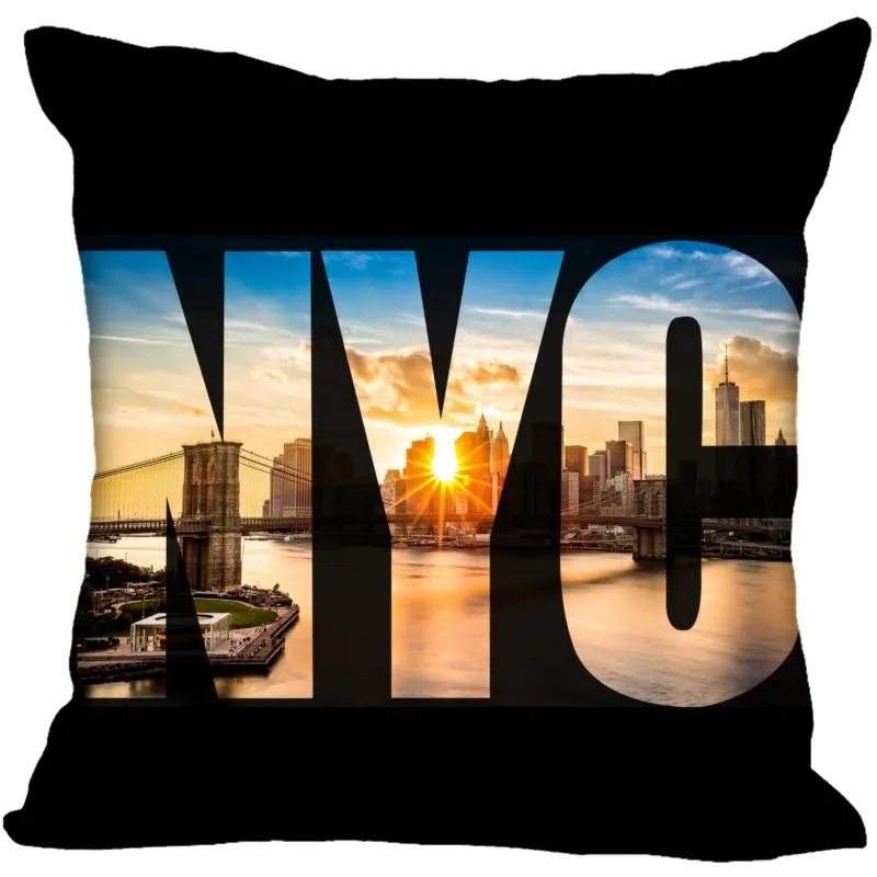 Наволочки на подушку New York Бруклинский мост квадратная наволочка Рождественская