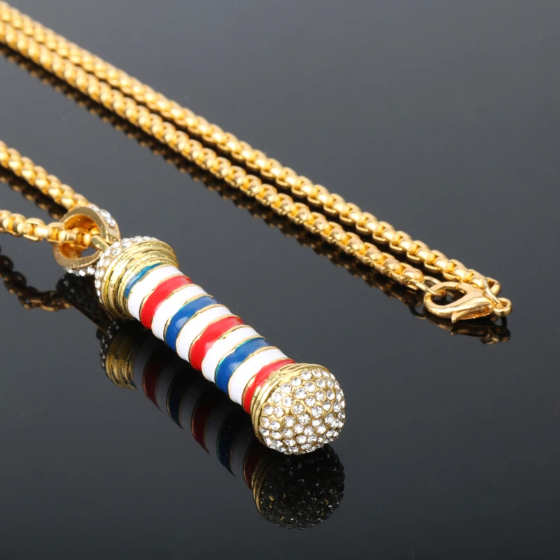 Fashion Jewelry Accessorie Barber Shop Pole 3D Barber Pole Chain Choker Necklace Hip Hop Barber Pole Necklaces & Pendants
Fashion Jewelry Accessorie Barber Shop Pole 3D Barber Pole Chain Choker Necklace Hip Hop Barber Pole Necklaces & Pendants