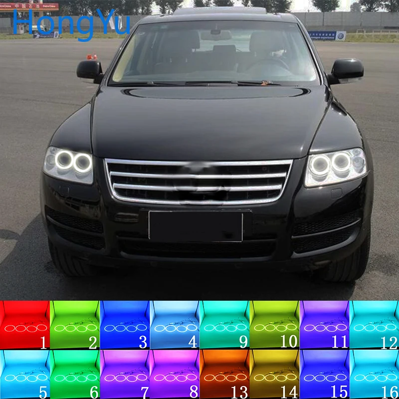 Headlight Multi-color RGB LED Angel Eyes Halo Ring Eye DRL RF Remote Control for Volkswagen VW Touareg 2003 - 2006 Accessories
Headlight Multi-color RGB LED Angel Eyes Halo Ring Eye DRL RF Remote Control for Volkswagen VW Touareg 2003 - 2006 Accessories