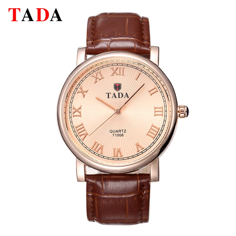 Tada Brand relogios Luxury Genuine Leather Strap Women Fashion Roman Numerals Analog hour Clock 30m Waterproof Men Quartz Watch
Tada Brand relogios Luxury Genuine Leather Strap Women Fashion Roman Numerals Analog hour Clock 30m Waterproof Men Quartz Watch