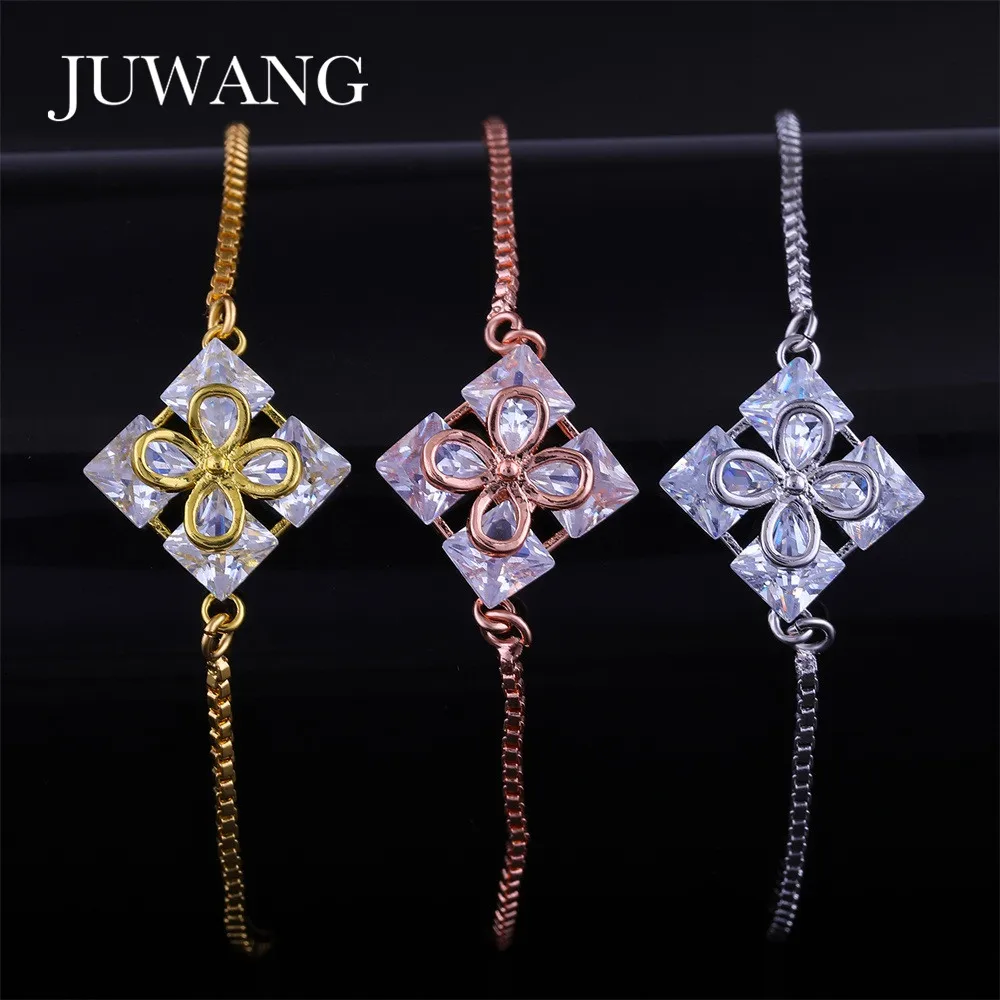 JUWANG 2018 New Flower Bracelet for Women Lady Adjustable Gold Color Chain CZ Crystal Bangle Charm Fashion Jewelry Gift 
JUWANG 2018 New Flower Bracelet for Women Lady Adjustable Gold Color Chain CZ Crystal Bangle Charm Fashion Jewelry Gift