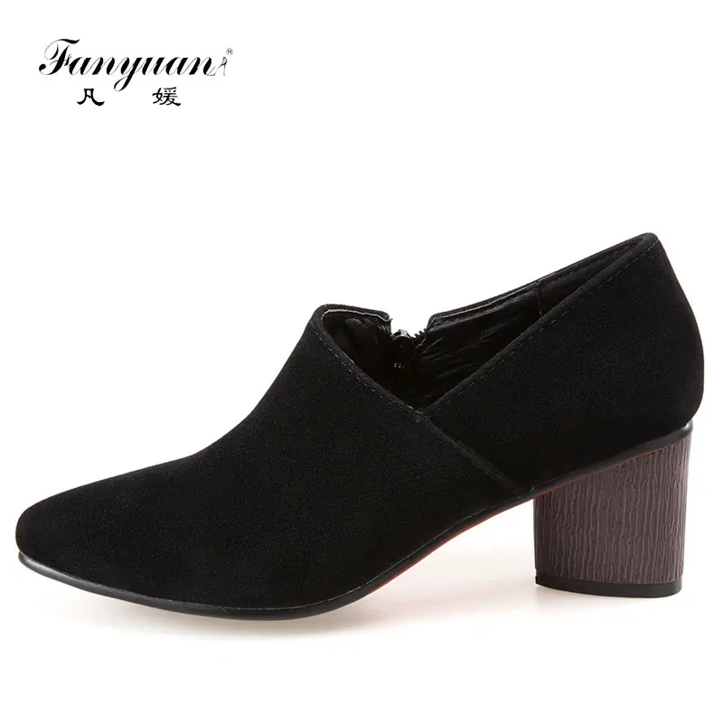Fanyuan Elegant Black Shoes Women Pointed toe PU Leather Pumps Ladies Thick High Heels Shoes Female Footwear side zipper
Fanyuan Elegant Black Shoes Women Pointed toe PU Leather Pumps Ladies Thick High Heels Shoes Female Footwear side zipper