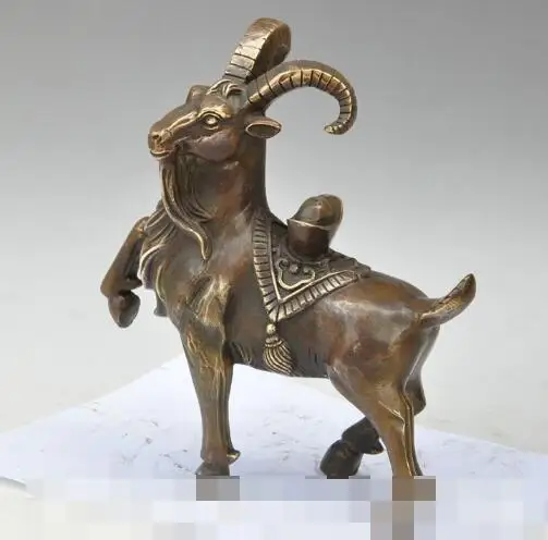 S00596 10" china fengshui Bronze Zodiac animal Wealth sheep goat yuanbao Lucky Statue
S00596 10" china fengshui Bronze Zodiac animal Wealth sheep goat yuanbao Lucky Statue
