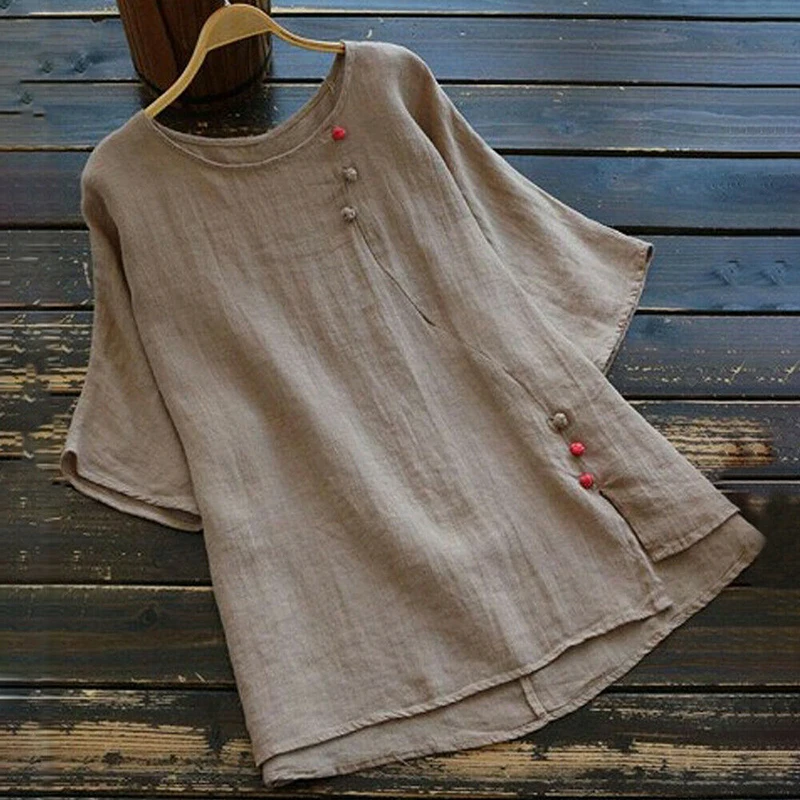 2019 Popular Womens Crew Neck Blouse Female Cotton Linen Short Sleeve Blouse Summer Ladies Loose Plus Size Tops Shirts 3 Color
2019 Popular Womens Crew Neck Blouse Female Cotton Linen Short Sleeve Blouse Summer Ladies Loose Plus Size Tops Shirts 3 Color