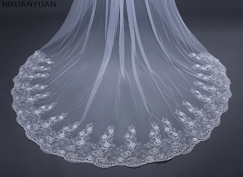 3.8 Meter White Ivory Cathedral Wedding Veils Long Lace Edge Bridal Veil with Comb Wedding Accessories Bride Veu Wedding Veil
3.8 Meter White Ivory Cathedral Wedding Veils Long Lace Edge Bridal Veil with Comb Wedding Accessories Bride Veu Wedding Veil