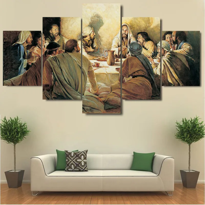 Abstract Modern Home Decoration Canvas Printed Painting 5 Panel Last Supper Unframed Wall Art For Living Room Modular Picture
Abstract Modern Home Decoration Canvas Printed Painting 5 Panel Last Supper Unframed Wall Art For Living Room Modular Picture