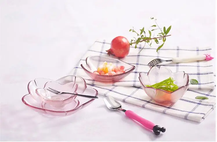 Креативные маленькие блюда Сакура блюдце стеклянная чаша розовый соус