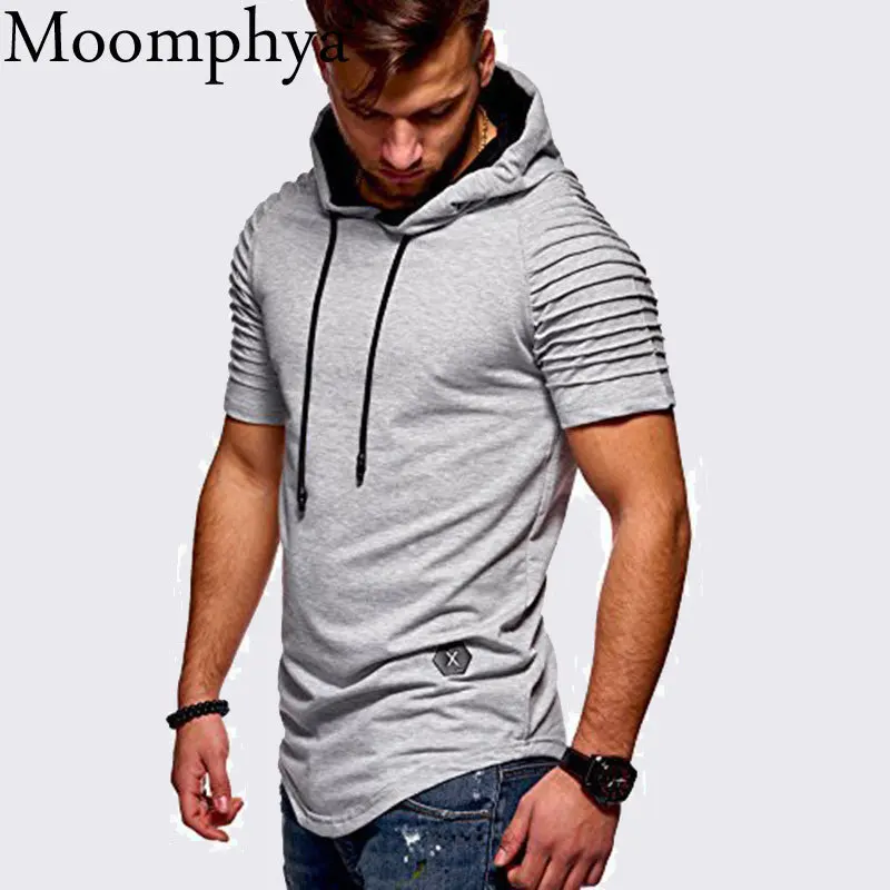 Moomphya Pleated sleeve hooded t shirt men Longline t shirts Slim t-shirt Hip hop tshirt streetwear funny t shirts summer top
Moomphya Pleated sleeve hooded t shirt men Longline t shirts Slim t-shirt Hip hop tshirt streetwear funny t shirts summer top