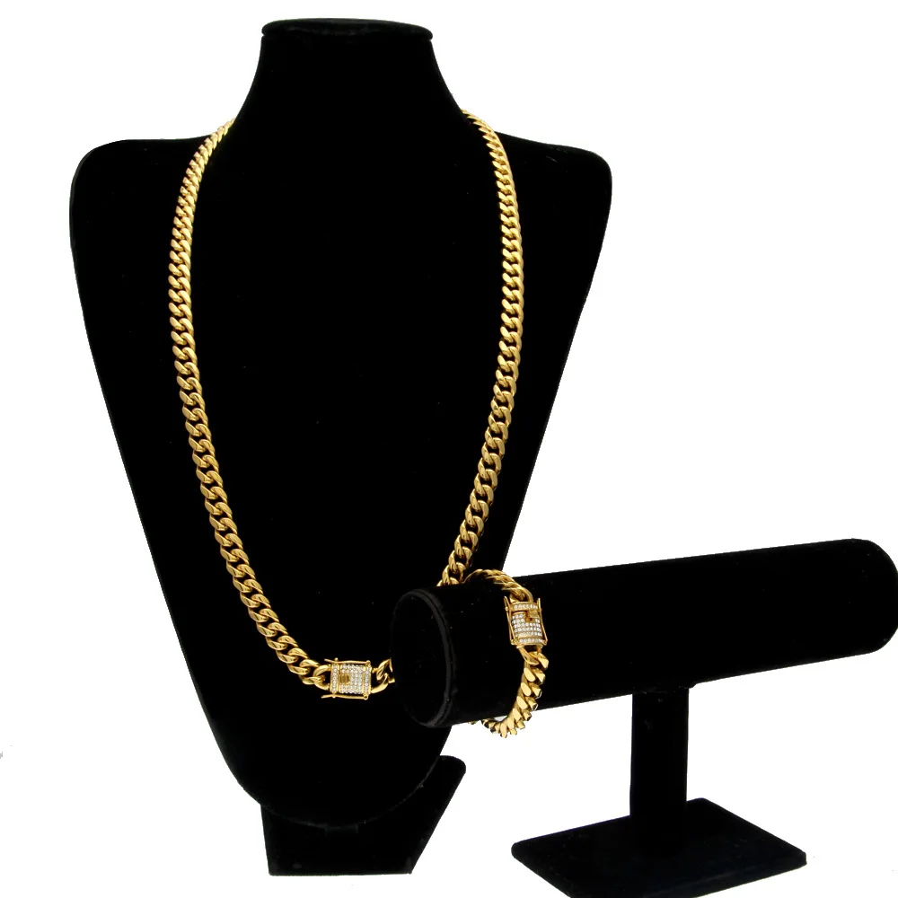 Hip Hop 10/14mm 75CM Stainless Steel Curb Cuban Chain Necklace Bracelet Mens Rhinestone Butterfly CZ Clasp Rapper jewelry Sets
Hip Hop 10/14mm 75CM Stainless Steel Curb Cuban Chain Necklace Bracelet Mens Rhinestone Butterfly CZ Clasp Rapper jewelry Sets