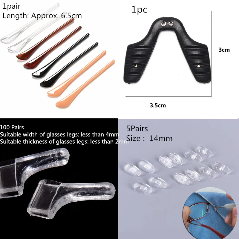 100/5/1 Pair Eyeglasses Eyewear Anti Skid Eye Socks Silicone Rubber Eyewear Sleeves Replacement Tubes Nose Pad For Glasses
100/5/1 Pair Eyeglasses Eyewear Anti Skid Eye Socks Silicone Rubber Eyewear Sleeves Replacement Tubes Nose Pad For Glasses