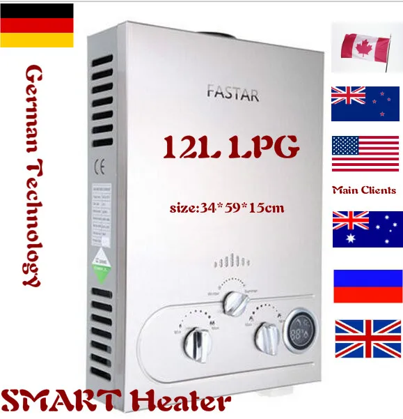 Прямая дымовых Тип продажи Lgp Мгновенный/Tankless 12l сжиженного газа в нагреватель