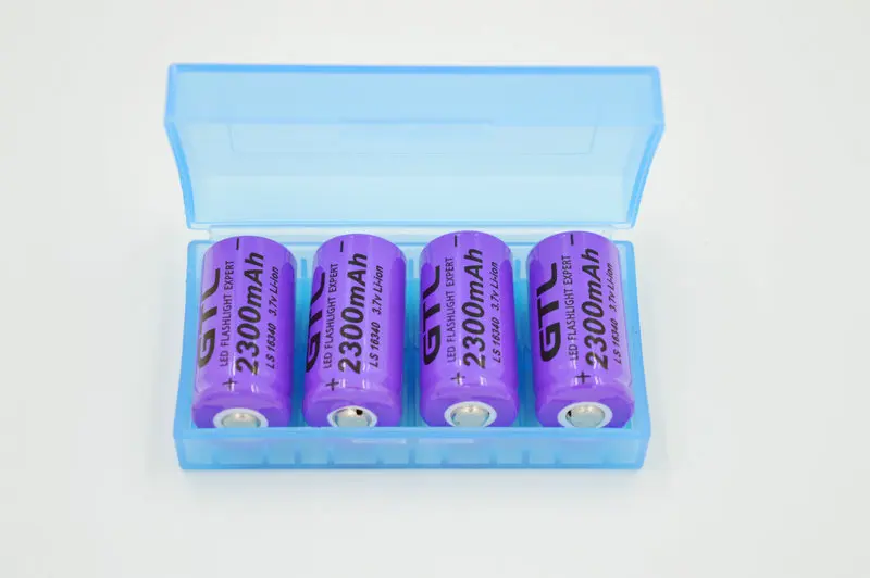 4pcs/lot 16340 CR123A 3.7v 2300mAh Rechargeable Li-ion Battery purple For LED Flashlight +Battery Storage Boxes Free shipping
4pcs/lot 16340 CR123A 3.7v 2300mAh Rechargeable Li-ion Battery purple For LED Flashlight +Battery Storage Boxes Free shipping