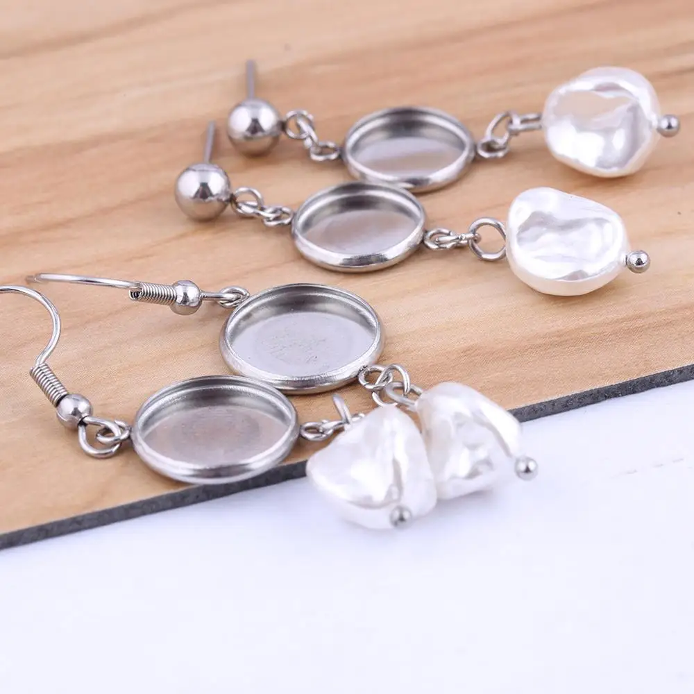 reidgaller 10pcs Fit 10mm 12mm cabaochon dangle earring base blanks Stainless steel ear hooks findings diy pearl charm bezels
reidgaller 10pcs Fit 10mm 12mm cabaochon dangle earring base blanks Stainless steel ear hooks findings diy pearl charm bezels